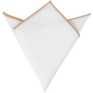 Cotton Handkerchiefs Color Contrast Trim White Pocket Squares Tuxedo Champagne